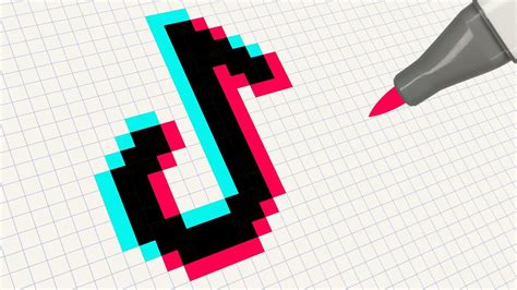 pixel art tiktok|tiktok logo in pixel.